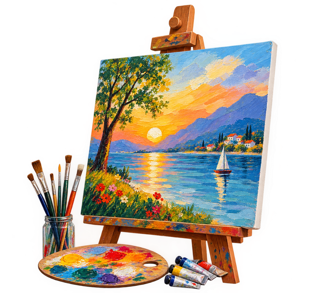 Children exploring creative painting